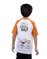 White & Orange Don’t Look Back Graphic Boys T-Shirt